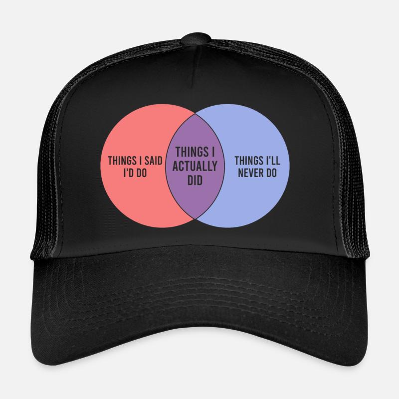 Lazy Funny Venn Diagram Procrastination Trucker Cap