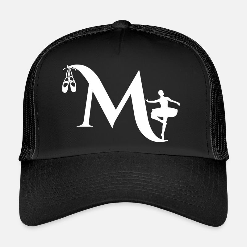 Buchstabe m Ballerina - Trucker Cap - Schwarz/Schwarz