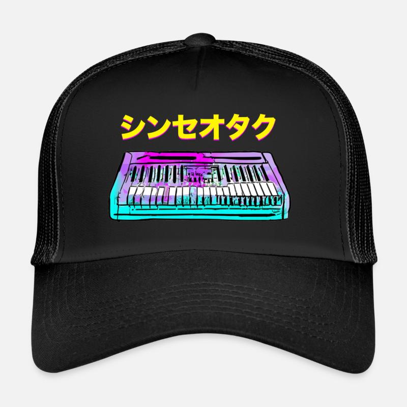 SYNTH GEEK JAPANISCH - Trucker Cap - Schwarz/Schwarz