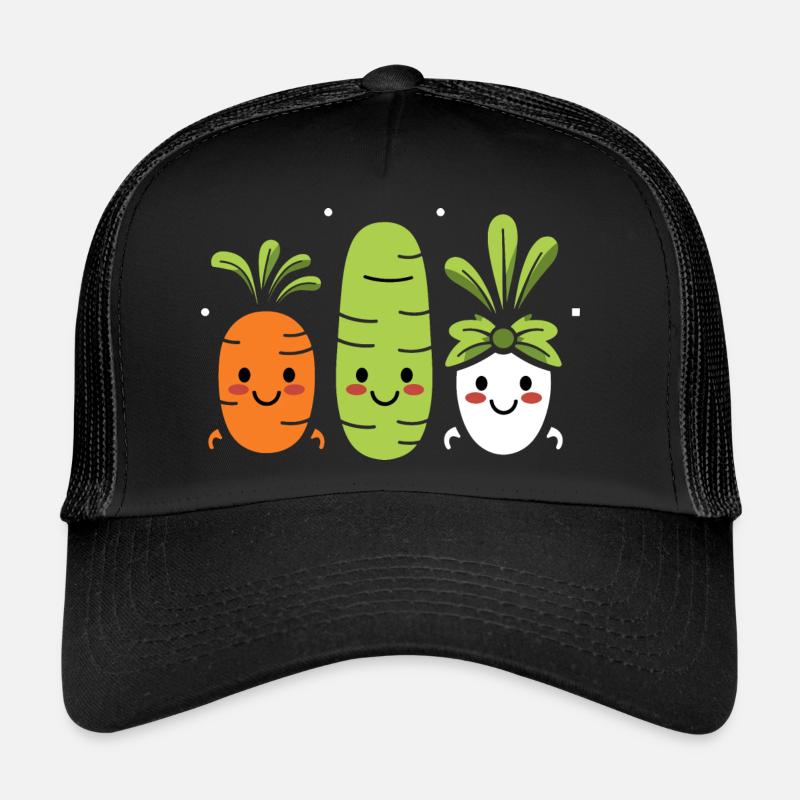 Humorous little vegan vegetables Trucker Cap
