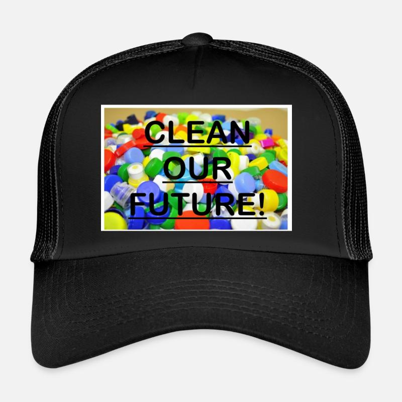 Future plastic - Trucker Cap - black/black