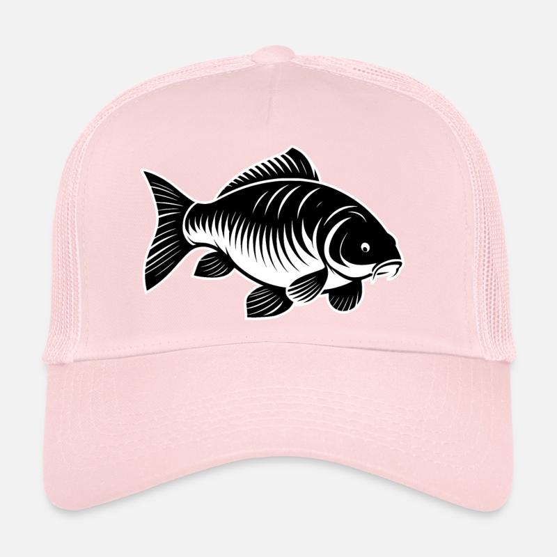 Carpe noir et blanc Casquette trucker 