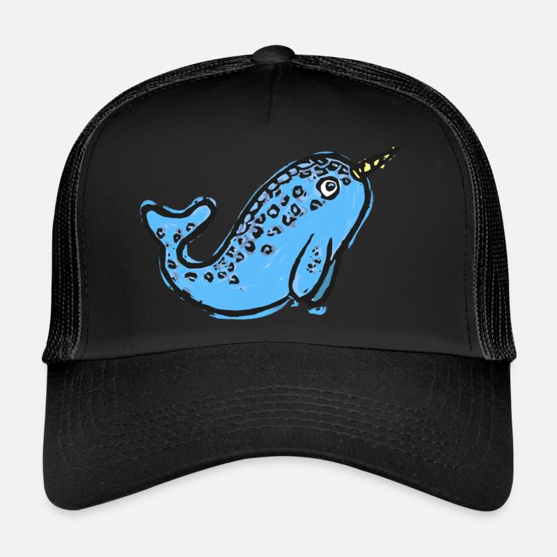 Illustration mignonne de narval Casquette trucker 
