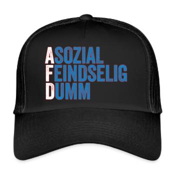 asozial feindselig dumm! - Trucker Cap - Schwarz/Schwarz - Vorne