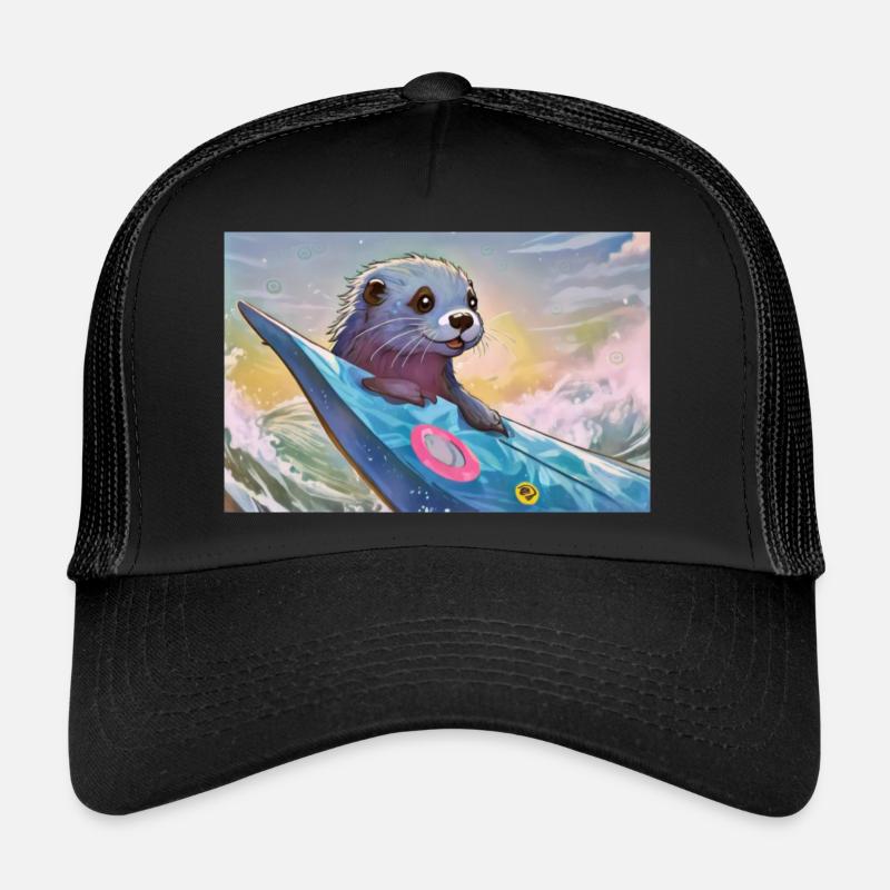 Surf Otti Blau - Trucker Cap - Schwarz/Schwarz
