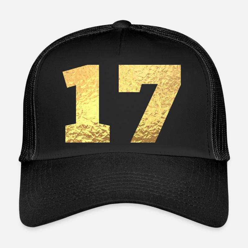 Numéro 17 paillettes doré - 17e anniversaire Casquette trucker 
