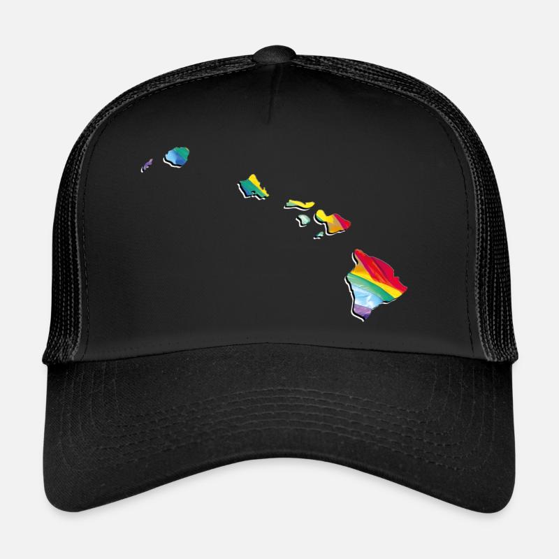 LGBTQ flag in the Hawaii state map Trucker Cap