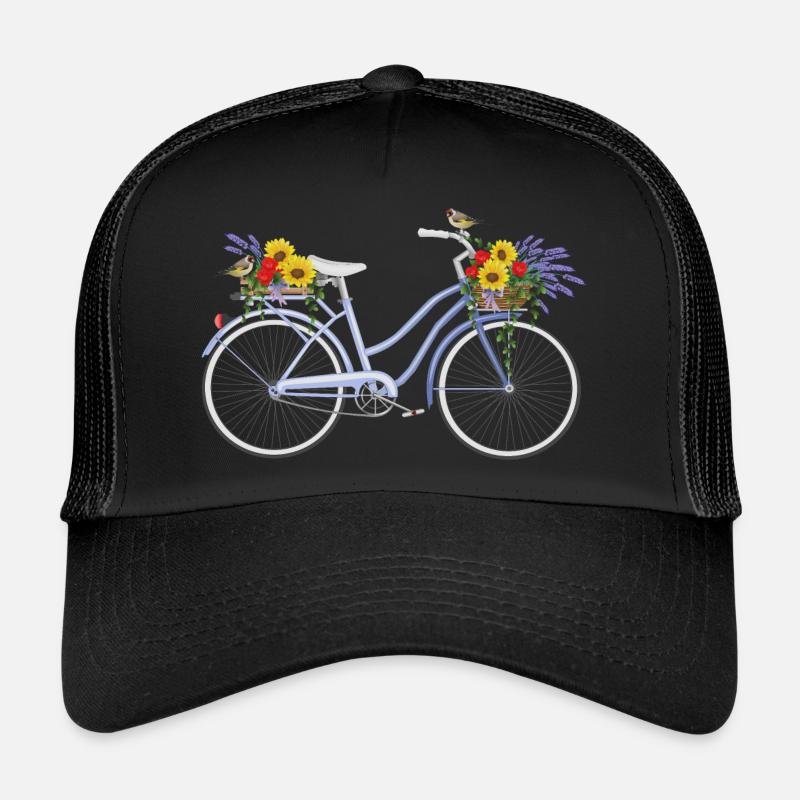 Fahrrad mit Lavendel Trucker Cap