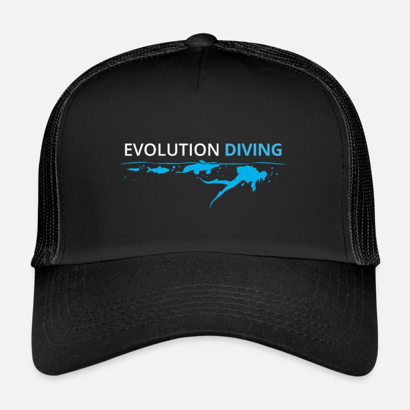 Taucher Tauchen - Trucker Cap - Schwarz/Schwarz