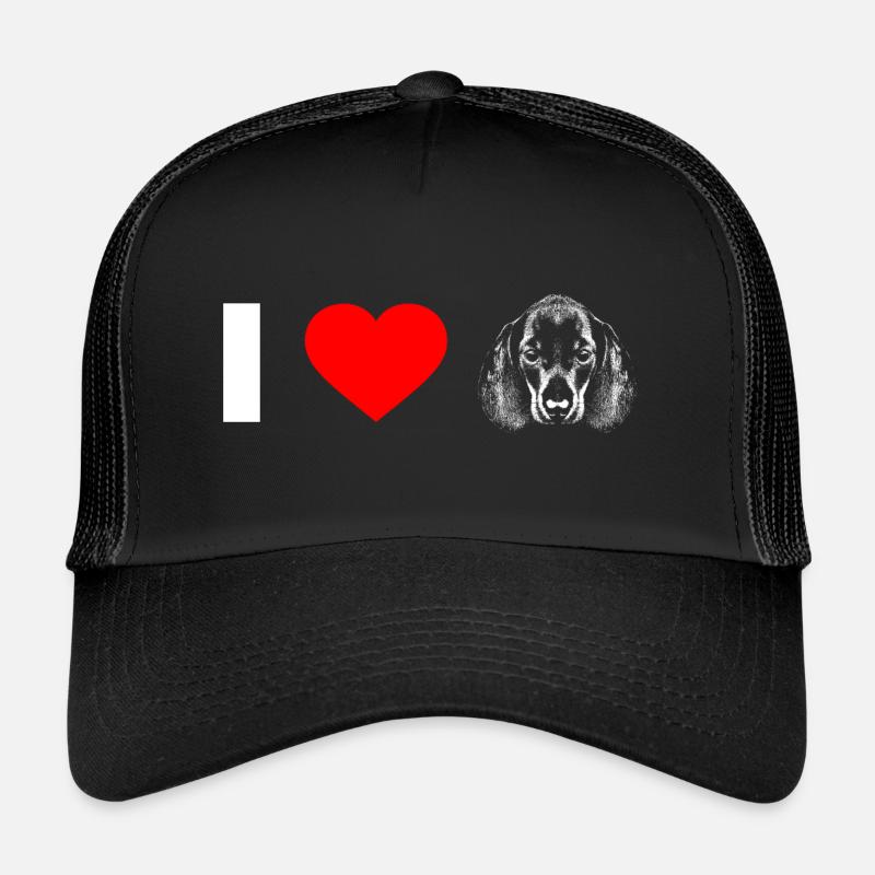 Dackel-Liebe - Trucker Cap - Schwarz/Schwarz