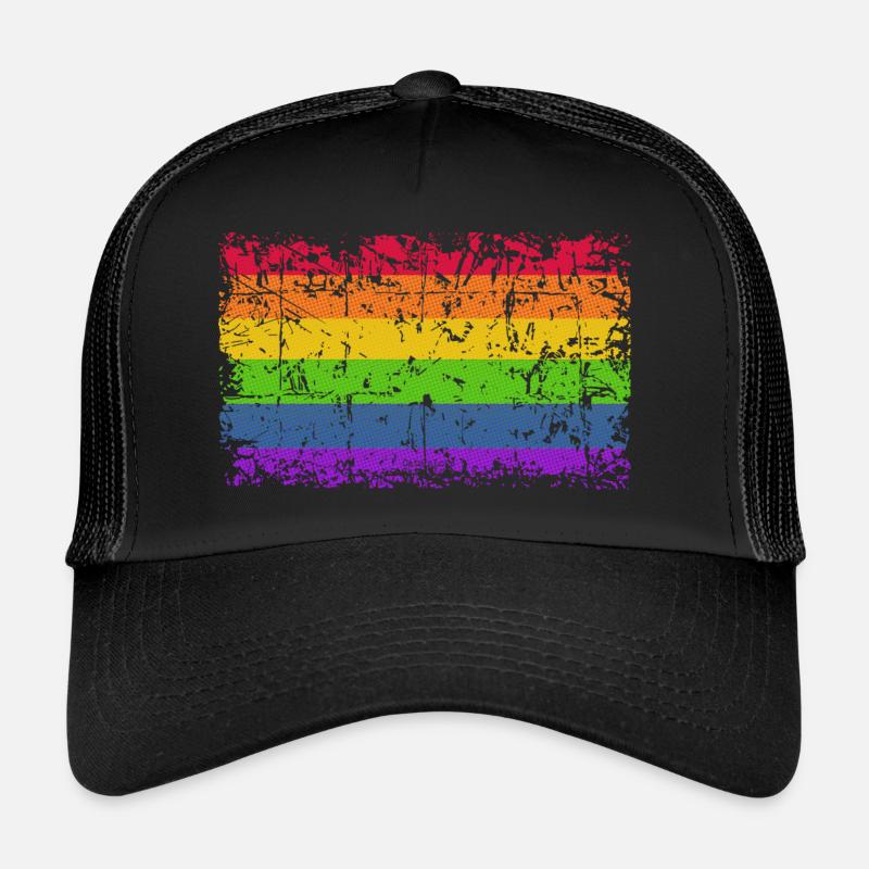 Rainbow Flag Vintage Regenbogenfahne CDS Peaceflag Trucker Cap