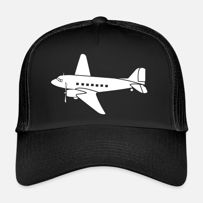 historisches Flugzeug DC3 Rosinenbomber Berlin - Trucker Cap - Schwarz/Schwarz