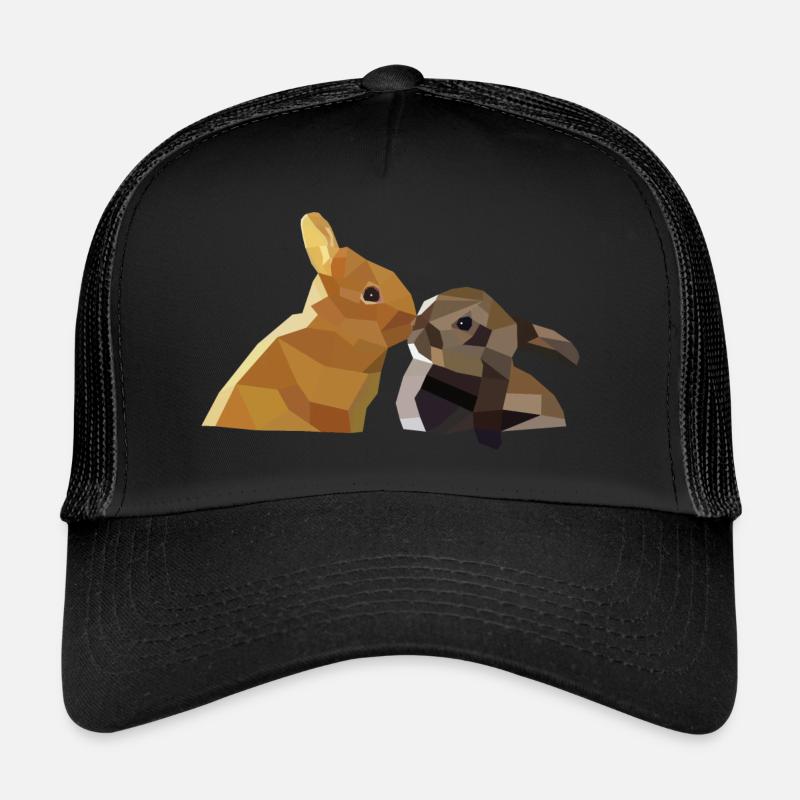 Lapins de pâques lapins polygone lapins cadeau amour Casquette trucker 