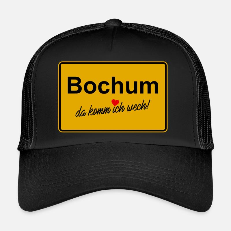 Bochum da komm ich wech - Trucker Cap - Schwarz/Schwarz