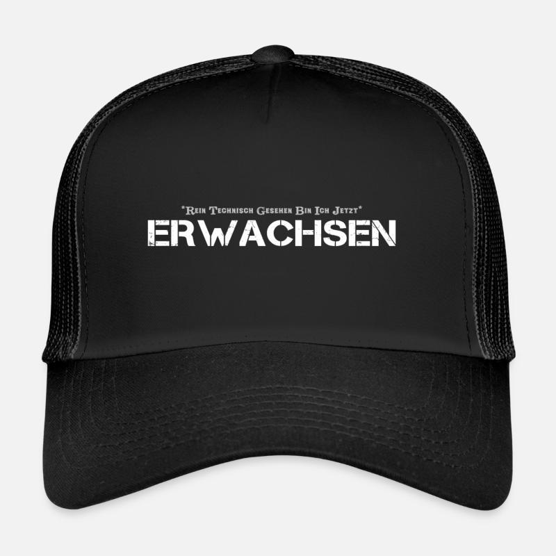 18. Geburtstag - Erwachsen - Trucker Cap - Schwarz/Schwarz