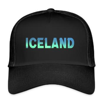 Iceland Iceland Northern Lights Aurora Borealis - Trucker Cap - black/black - Front