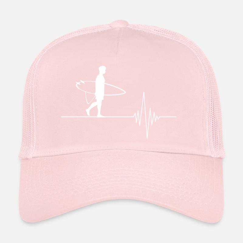 Surfer with pulse heartbeat Trucker Cap