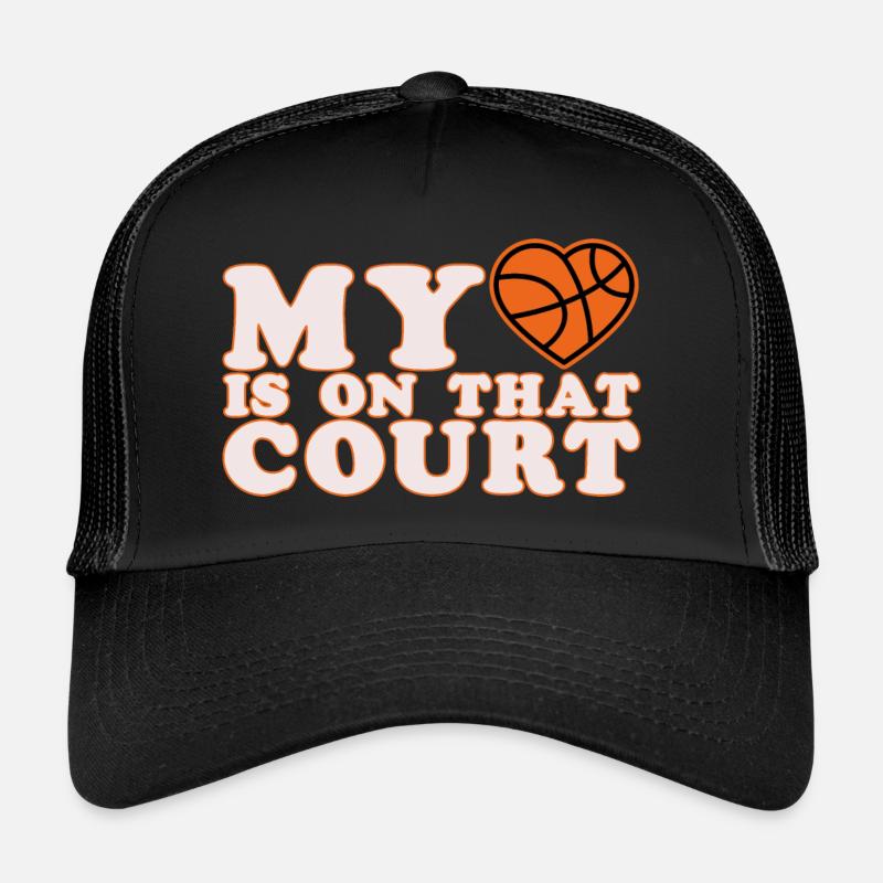 Mon cœur est sur ce terrain Maman De Basket-ball Casquette trucker 