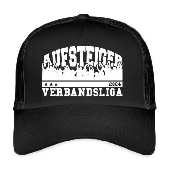 Aufsteiger 2024 Verbandsliga Aufstieg Fußball - Trucker Cap - Schwarz/Schwarz - Vorne