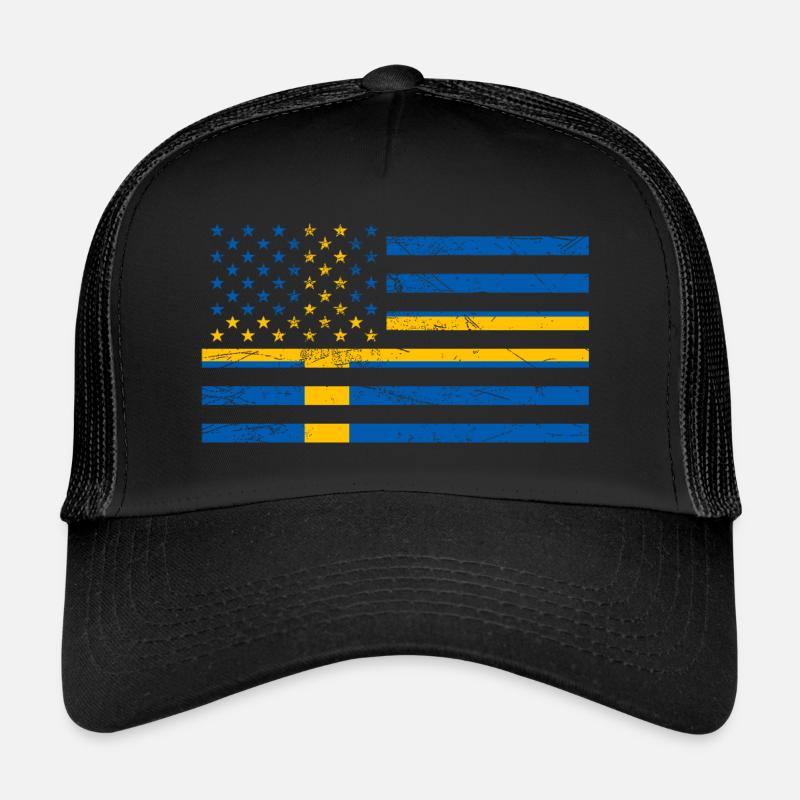États-Unis Suède Drapeau Casquette trucker 