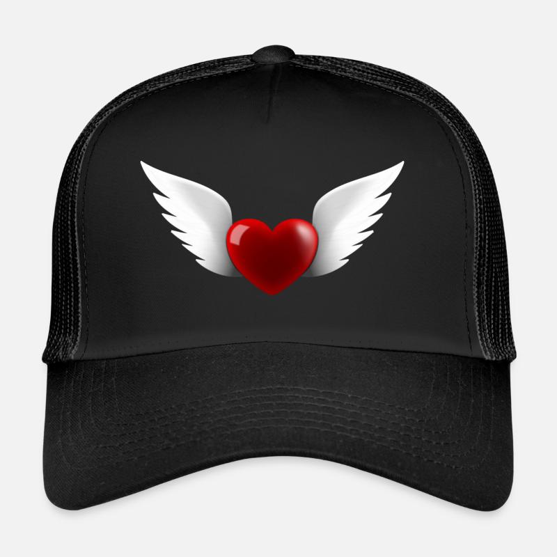 Coeur avec des ailes d'ange Casquette trucker 