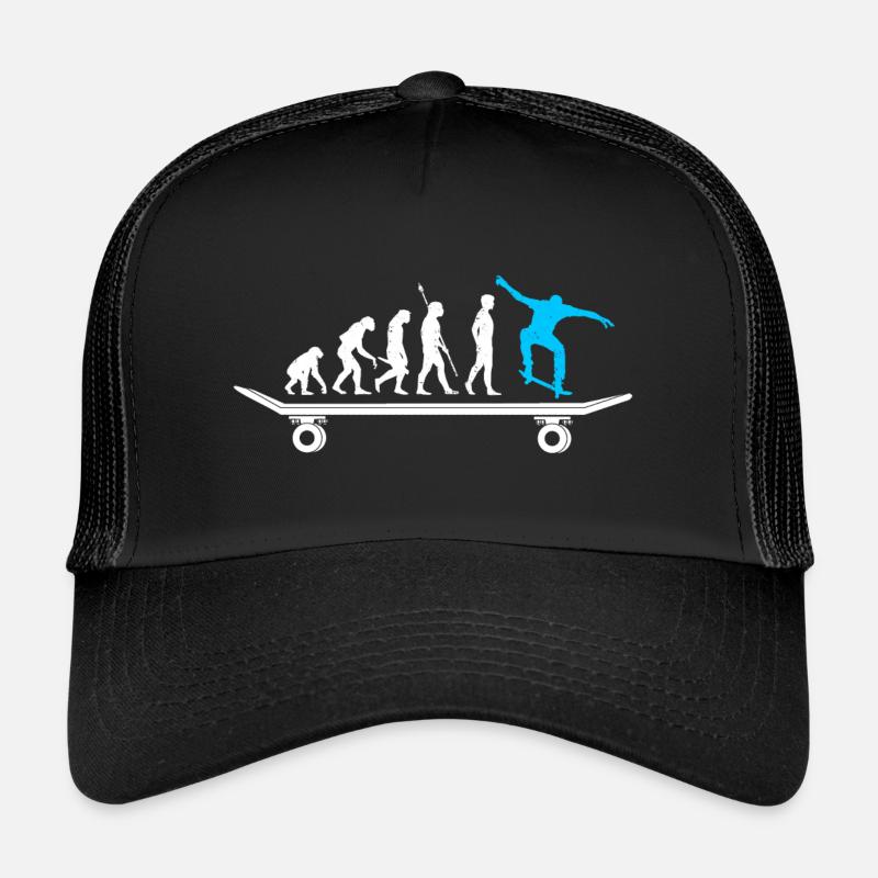 Skateboarder évolution skateboard - Casquette trucker  - noir/noir