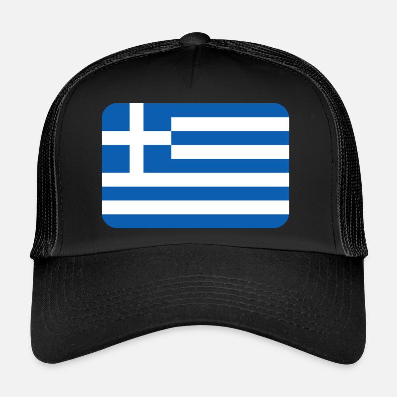 GREECE FLAG round corner 400 dpi Trucker Cap