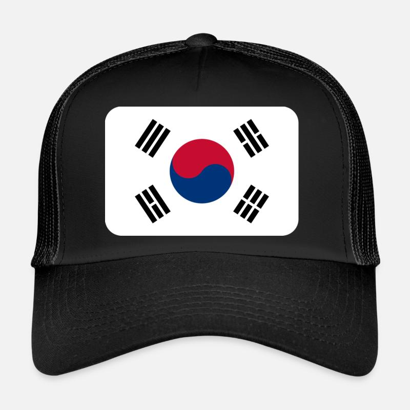 SOUTH KOREA FLAG round corner 400 dpi Trucker Cap
