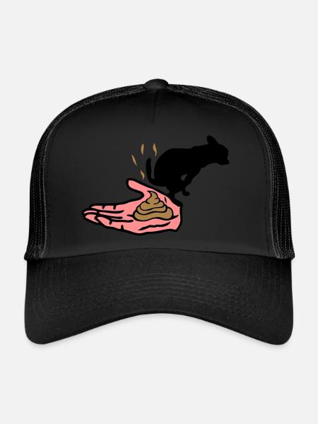 does well dog shit hand expression - Trucker Cap - black/black - Front