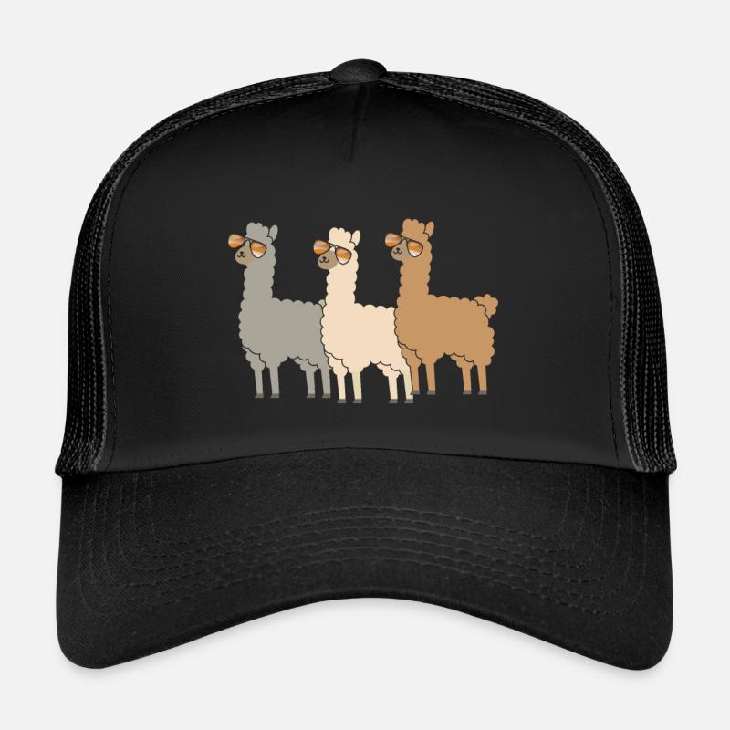 Alpaka Llama - Trucker Cap - Schwarz/Schwarz