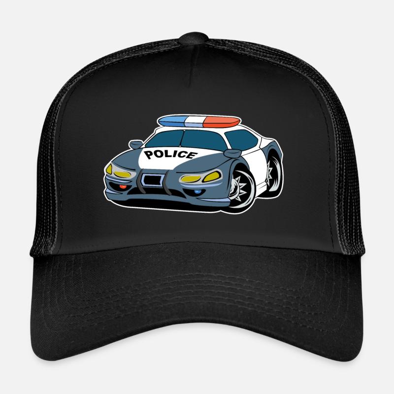 Polizei Polizeiauto Polizist Geburtstag Kinder - Trucker Cap - Schwarz/Schwarz