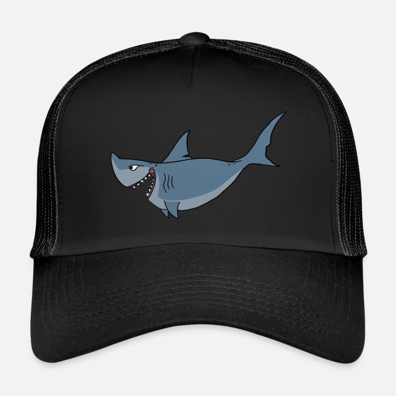 Shark shark ocean comic cartoon Trucker Cap