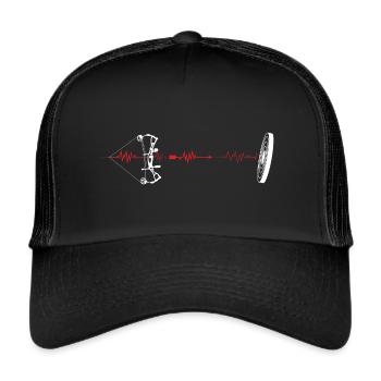 Bogenschießen Compound Bogen Herzschlag - Trucker Cap - Schwarz/Schwarz - Vorne