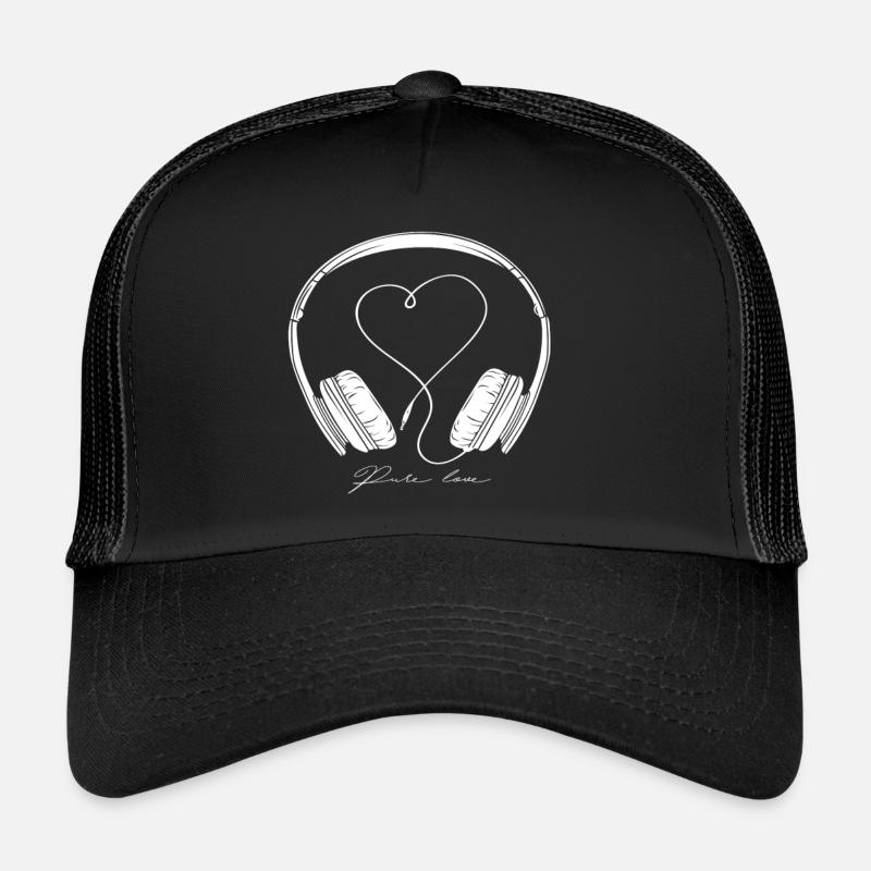 Love Music - Trucker Cap - Schwarz/Schwarz