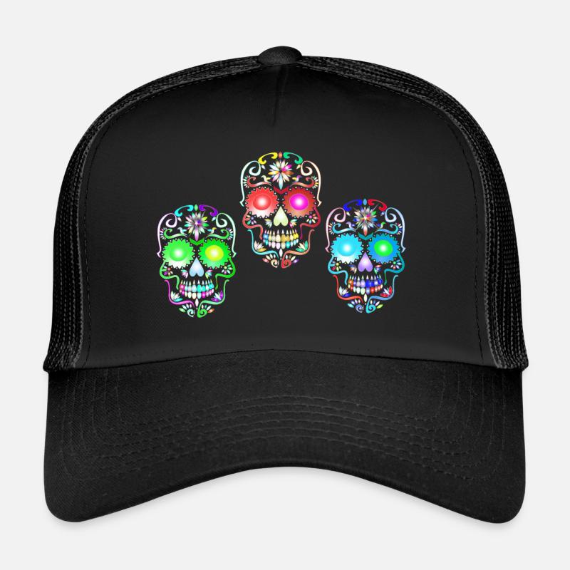 Zucker Schädel Kunst Trucker Cap