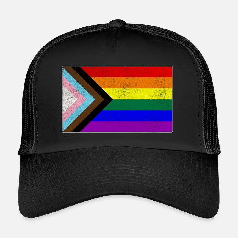 Distressed Progress LGBTQ Pride Flag Trucker Cap