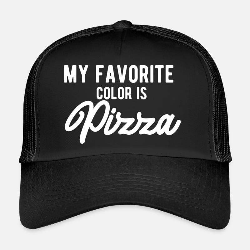 Meine Lieblingsfarbe ist Pizza - Trucker Cap - Schwarz/Schwarz