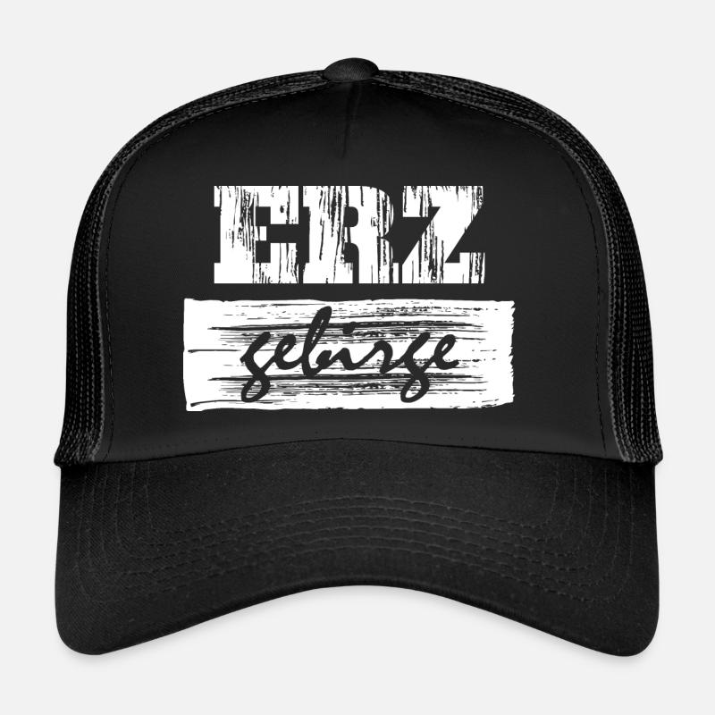 Erzgebirge Spruch - Trucker Cap - Schwarz/Schwarz