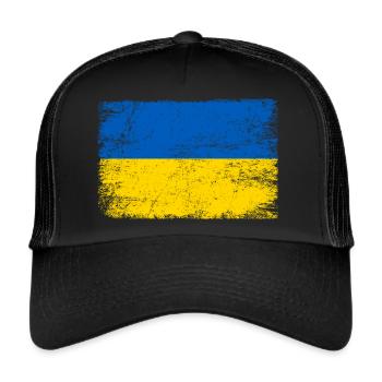 Ukraine flag Ukrainian flag for patriots - Trucker Cap - black/black - Front
