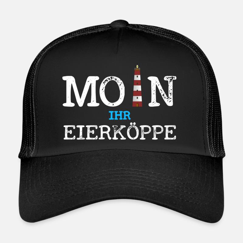 Moin Ihr Eierköppe - Trucker Cap - Schwarz/Schwarz