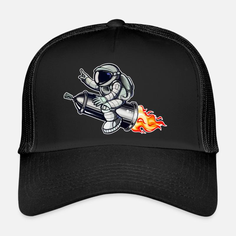 Graffiti astronaute avec fusée à bombe aérosol Casquette trucker 