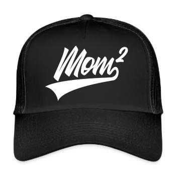 MOM HOCH 2 ZWEIFACHE MAMA ZWILLING - Trucker Cap - Schwarz/Schwarz - Vorne