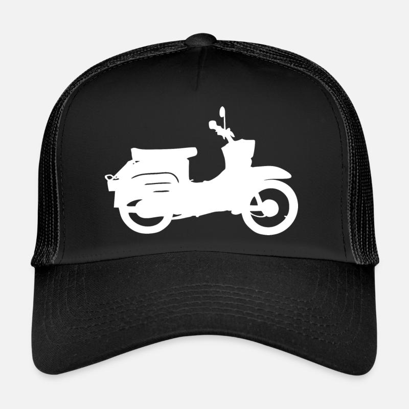 Schwalbenfahrer Simson Schwalbe Kult Roller DDR - Trucker Cap - Schwarz/Schwarz