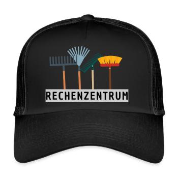 "Rechenzentrum" - Für Habby und Landschaftsgärtner - Trucker Cap - Schwarz/Schwarz - Vorne