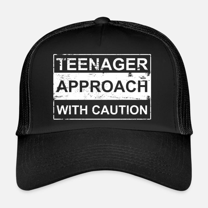 Approche adolescente avec prudence blanc Danger! Adolescent Casquette trucker 