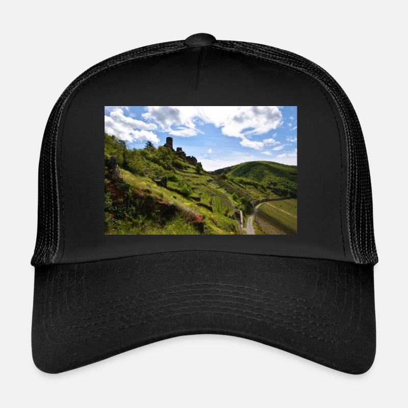 Moselle, château, vignoble, panorama Casquette trucker 