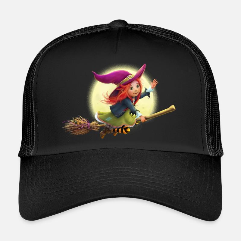 Die kleine Hexe Elfriede - Trucker Cap - Schwarz/Schwarz
