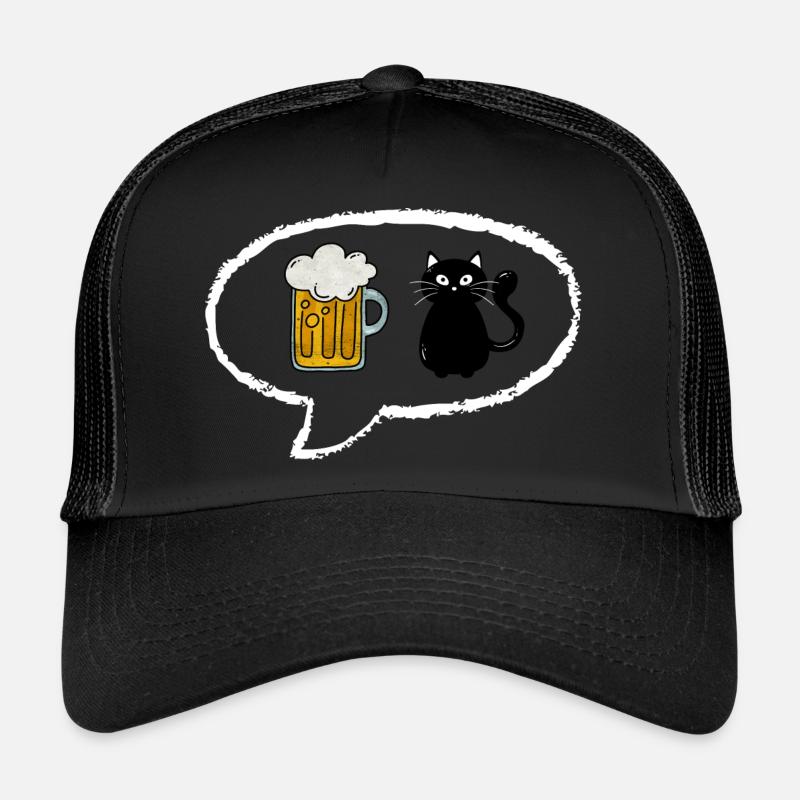 Pensées Bulle: Bière et Chat Casquette trucker 