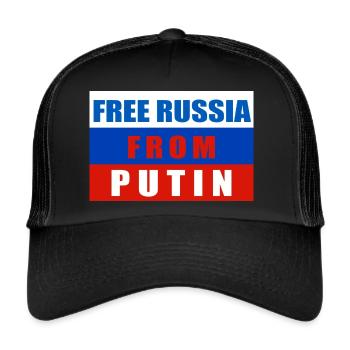 Libérez la Russie de Poutine - Casquette trucker  - noir/noir - Devant