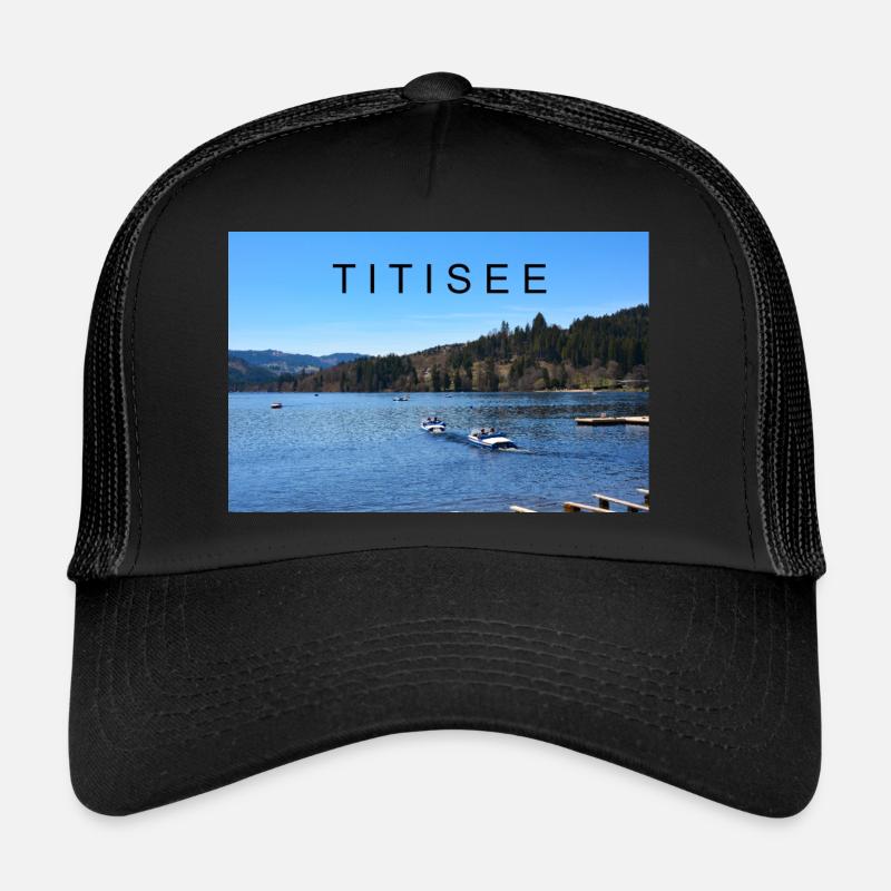 Titisee im Schwarzwald - Trucker Cap - Schwarz/Schwarz